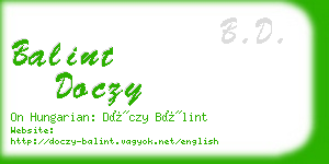 balint doczy business card